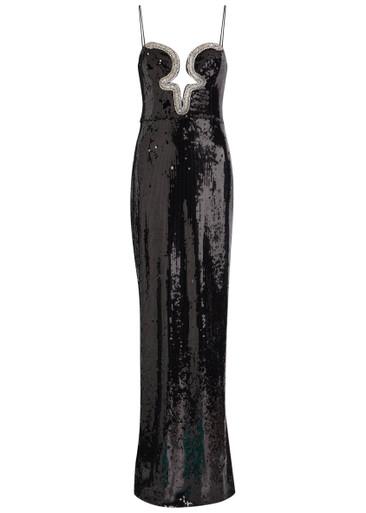 Lyra embellished sequin gown by REBECCA VALLANCE