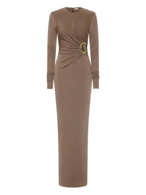 Misha long-sleeve ring-detail maxi dress by REBECCA VALLANCE