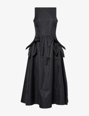 Narcissa Bow-Embroidered Taffeta Midi Dress by REBECCA VALLANCE