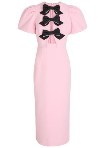 Nemy bow-embellished crepe midi dress by REBECCA VALLANCE