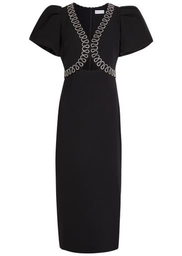 Nyx crystal-embellished crepe midi dress by REBECCA VALLANCE