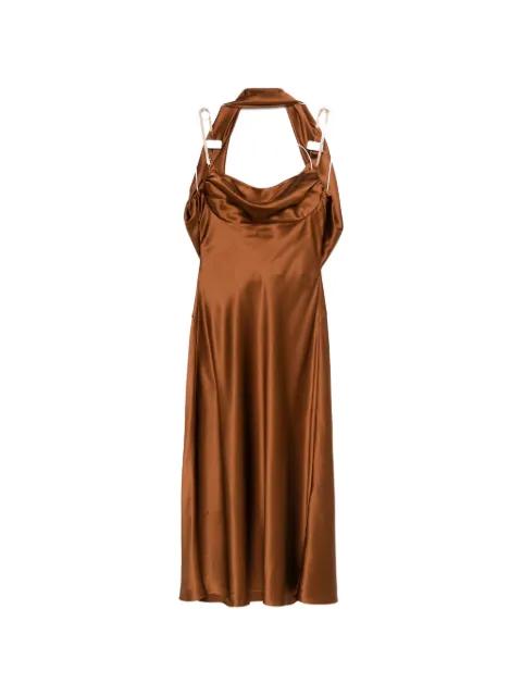 Phoenix crystal-embellished halter-neck midi dress by REBECCA VALLANCE