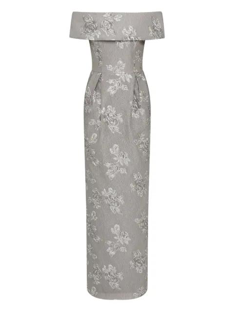 Ruth off-shoulder floral gown by REBECCA VALLANCE