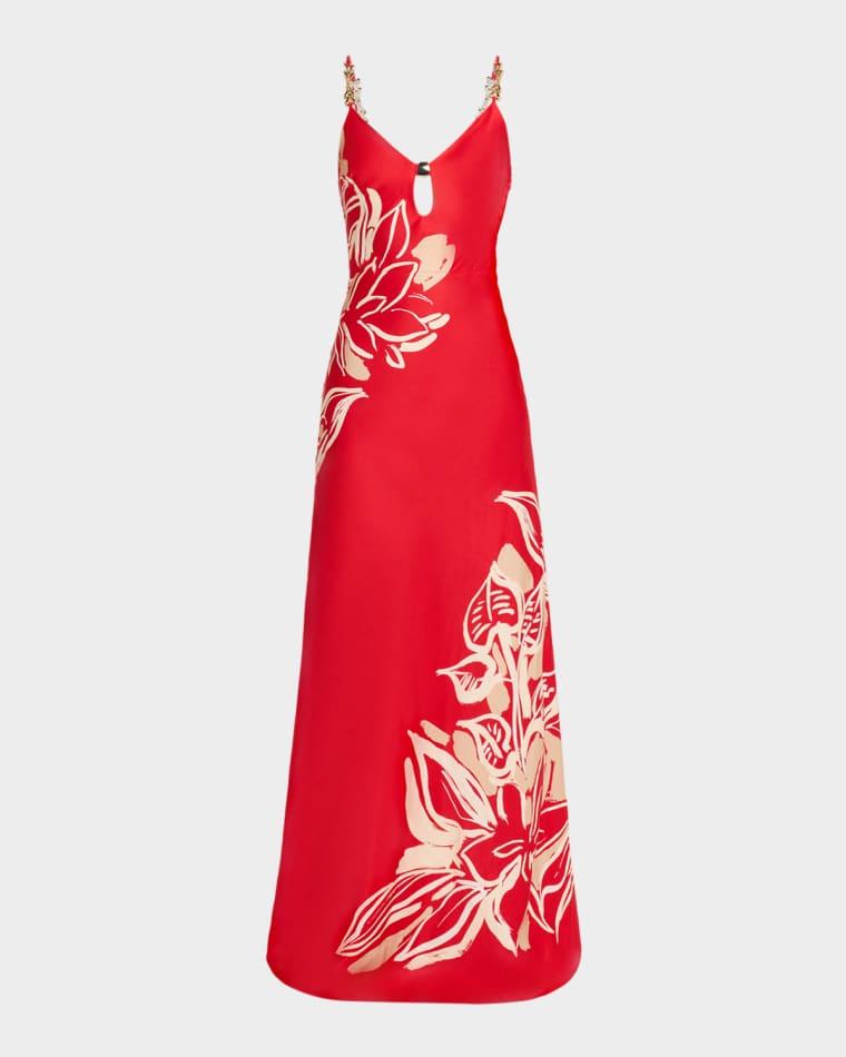 Tallara Low-Back Cutout Maxi Dress by REBECCA VALLANCE