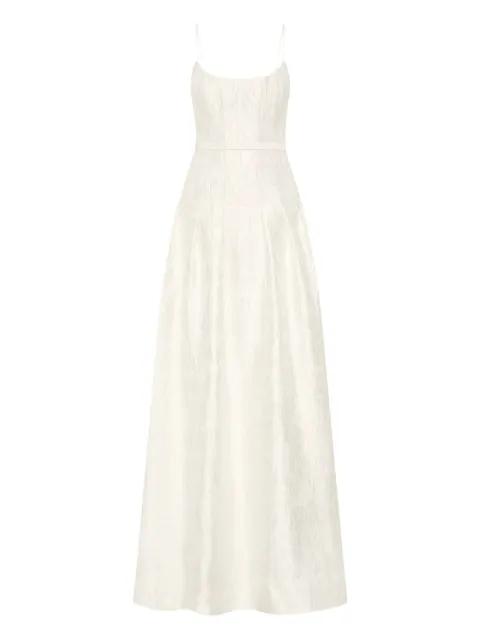 Vanilla Dreams textured-panelled gown by REBECCA VALLANCE
