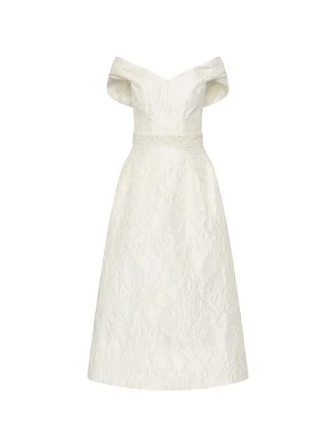 Winslet off-shoulder midi dress by REBECCA VALLANCE