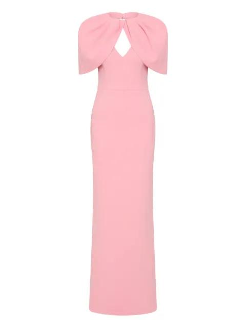 Xena petal-sleeve keyhole maxi dress by REBECCA VALLANCE