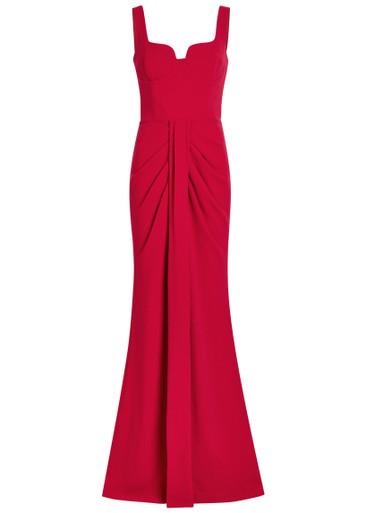 Zarya gathered crepe gown by REBECCA VALLANCE
