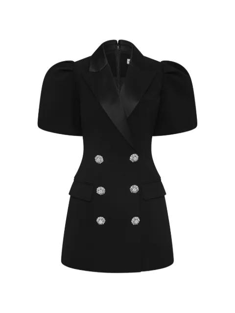 Zendaya crystal-embellished puff-sleeve mini dress by REBECCA VALLANCE