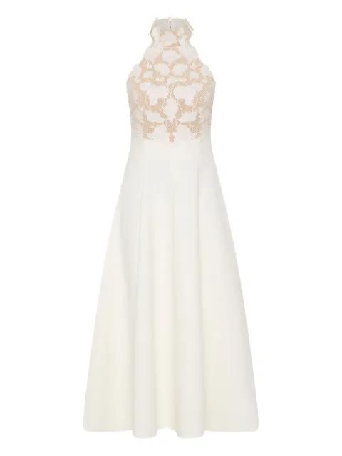 lace halter parrish midi dress by REBECCA VALLANCE
