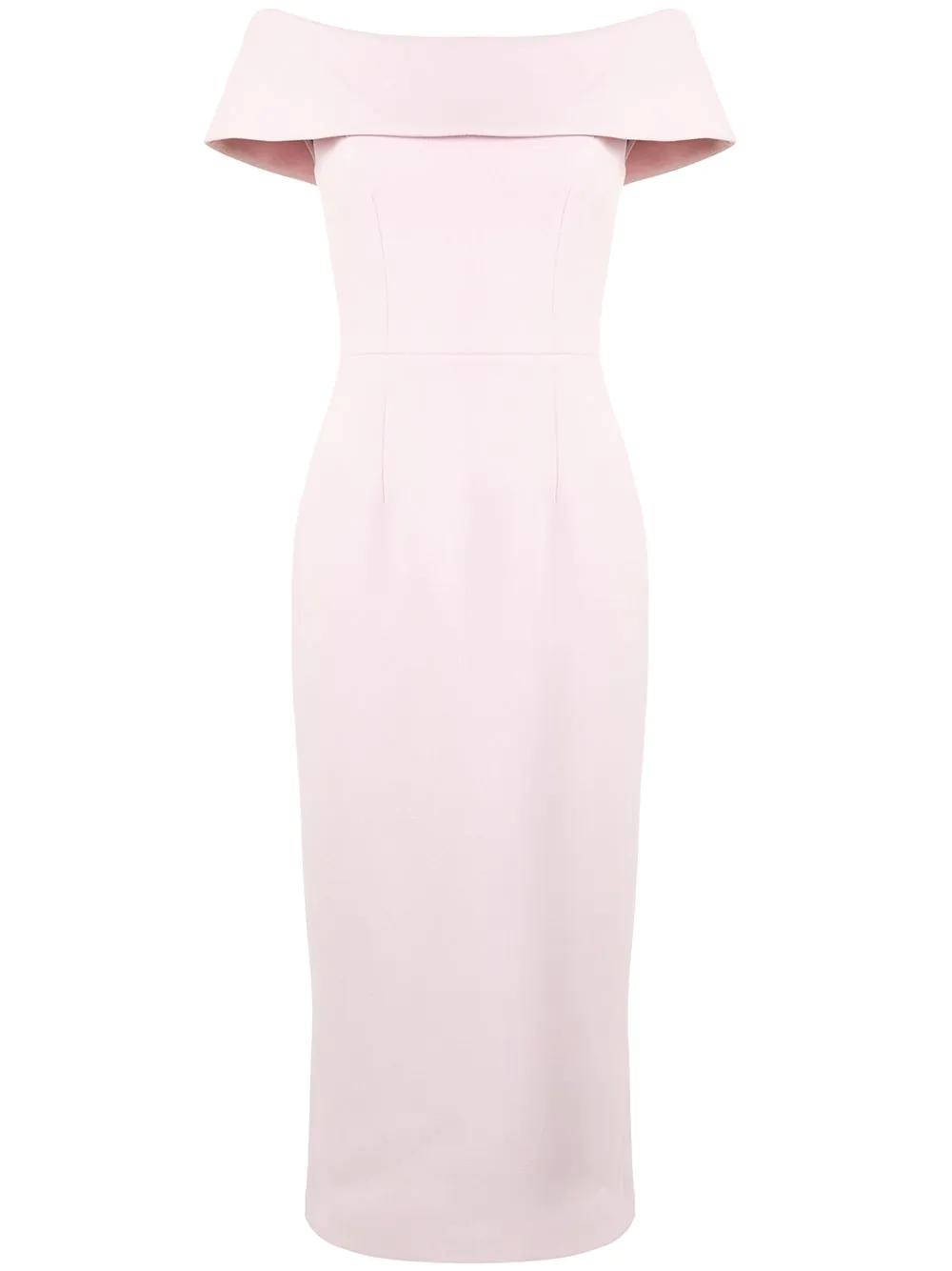 off-shoulder fitted dress by REBECCA VALLANCE