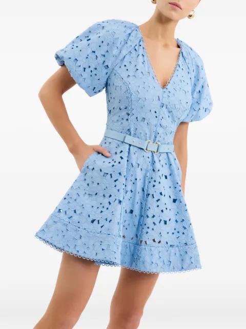 puff-sleeve mini dress by REBECCA VALLANCE