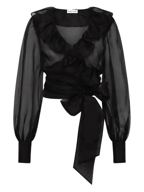 ruffled wrap top by REBECCA VALLANCE