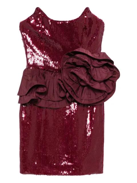 sequin flower mini dress by REBECCA VALLANCE