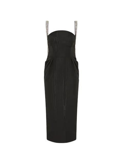 strap-embellished midi dress by REBECCA VALLANCE