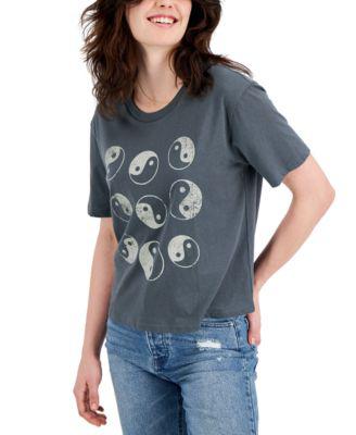 Juniors' Yin Yang Graphic-Print T-Shirt by REBELLIOUS ONE