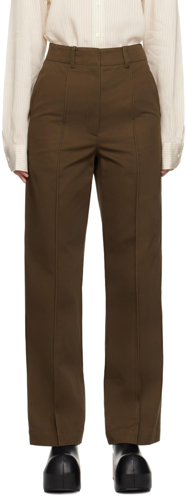 Brown Pinched Seam Trousers by RECTO