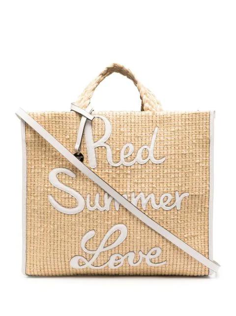 Summer Love straw tote bag by RED(V)