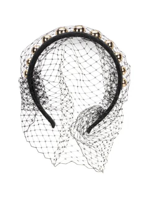 beaded veil headband by RED(V)