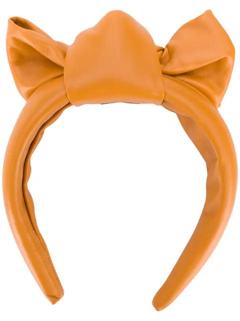 bow-detail leather headband by RED(V)
