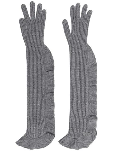 ribbed knitted gloves by RED(V)