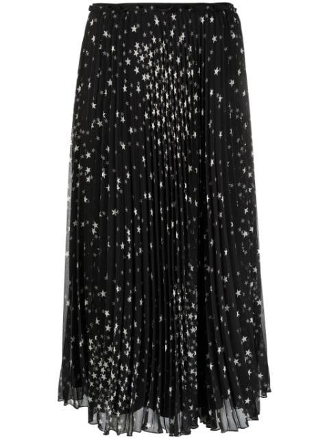 Cosmostar-print pleated midi skirt by REDVALENTINO