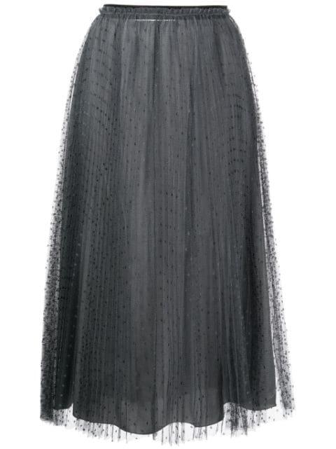 Point D'esprit midi skirt by REDVALENTINO