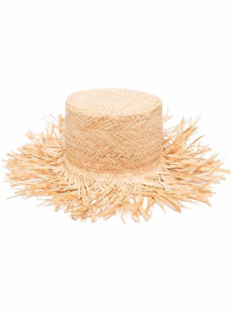 RED(V) flat crown straw hat by REDVALENTINO