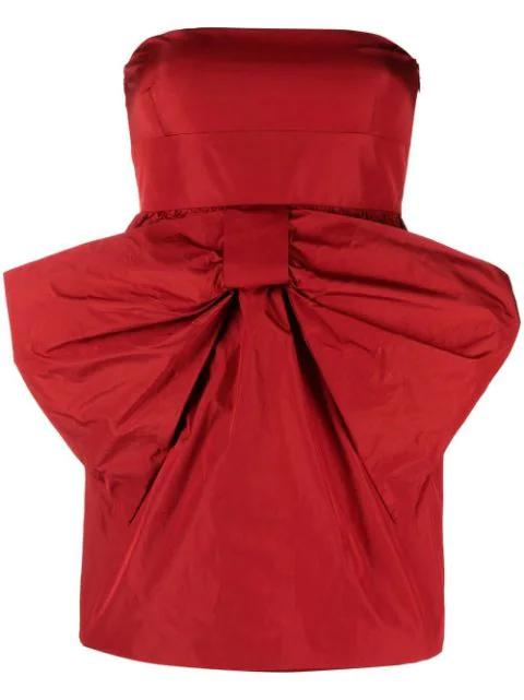 bow-embellished strapless mini dress by REDVALENTINO