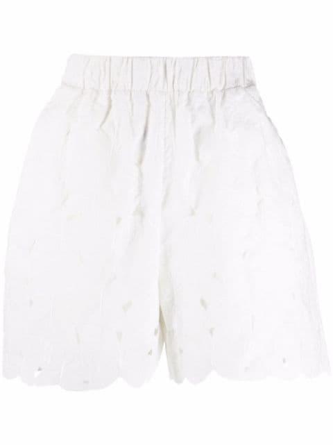 butterfly cut-out taffeta shorts by REDVALENTINO