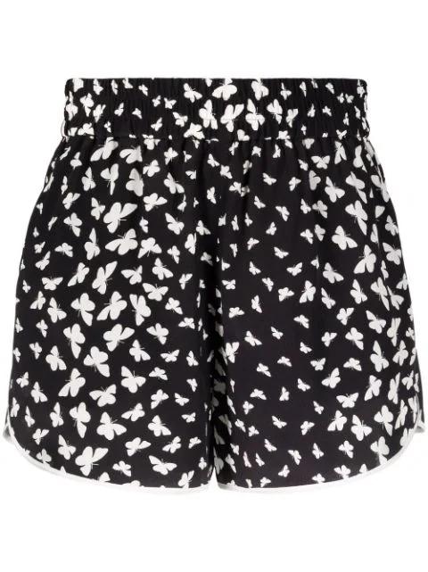butterfly-print silk shorts by REDVALENTINO