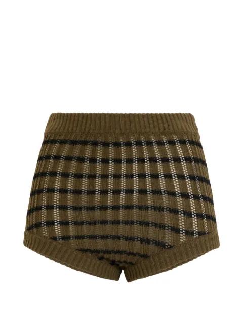 checked knit mini shorts by REDVALENTINO