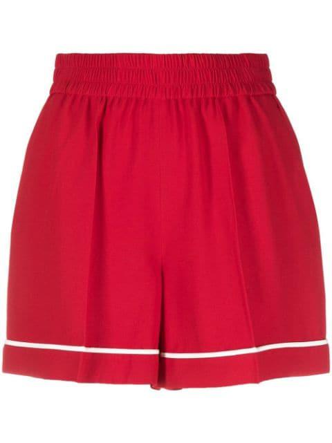 contrast-trim crepe shorts by REDVALENTINO