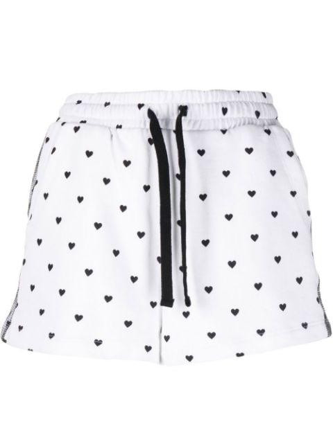 cotton heart-print shorts by REDVALENTINO