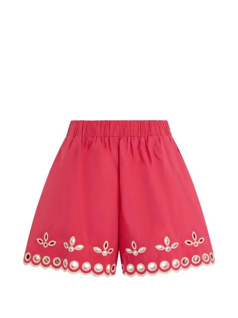 eyelet embroidered shorts by REDVALENTINO