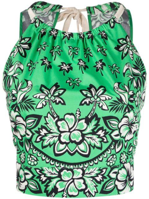 floral-print cropped top by REDVALENTINO
