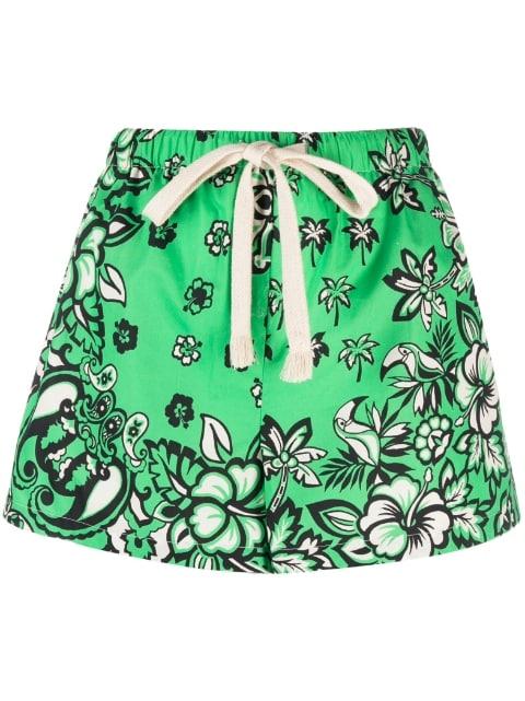 floral-print drawstring shorts by REDVALENTINO