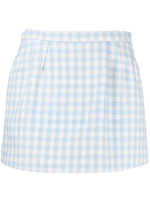 gingham-check mini skort by REDVALENTINO