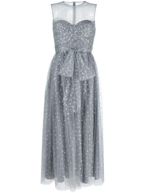 glitter-detail sleeveless midi dress by REDVALENTINO