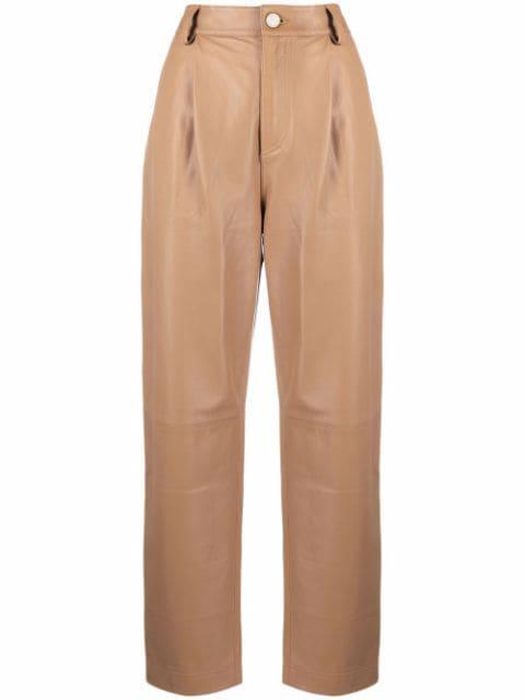 high-waist leather trousers by REDVALENTINO