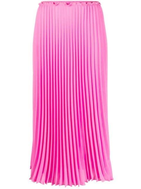 high-waisted pleated midi skirt by REDVALENTINO
