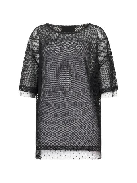 mesh overlay T-shirt by REDVALENTINO