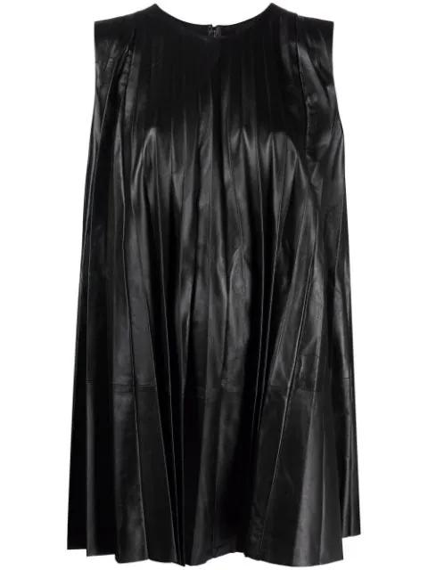 pleated leather shift dress by REDVALENTINO