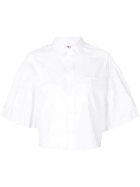 pleated-sleeve detail shirt by REDVALENTINO