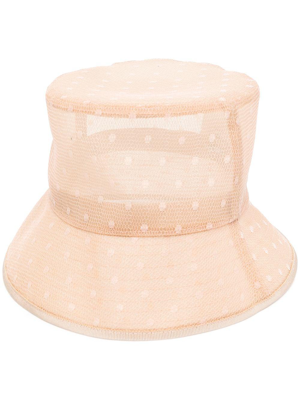 polka-dot mesh hat by REDVALENTINO