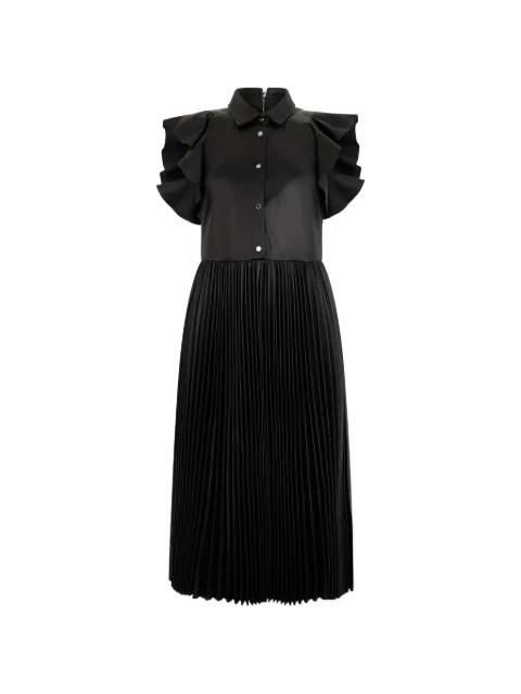 ruffled-sleeve pleated dress by REDVALENTINO