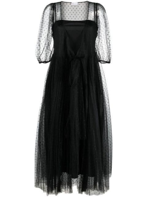 short-sleeved tulle midi dress by REDVALENTINO