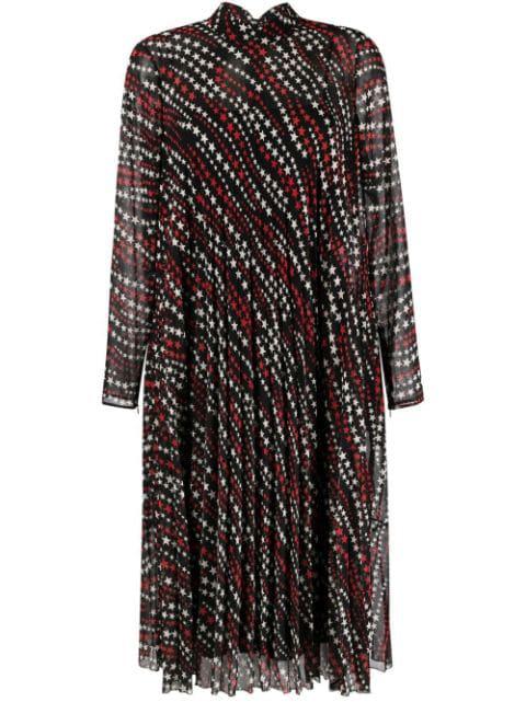 star print pleated dress by REDVALENTINO