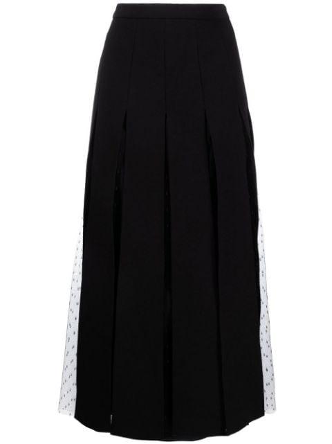 tulle-panelled midi skirt by REDVALENTINO