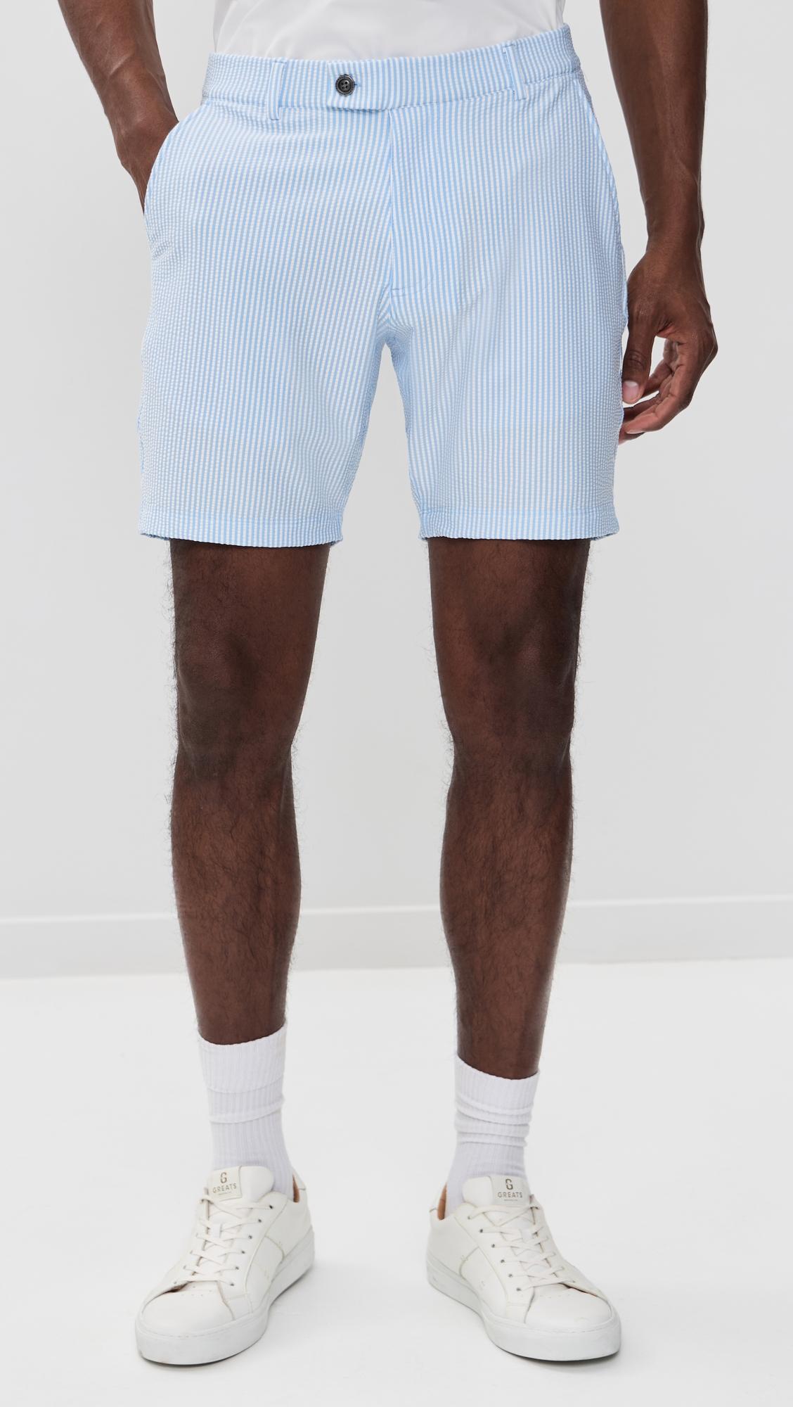 Becker Seersucker Pull On Shorts 7" by REDVANLY